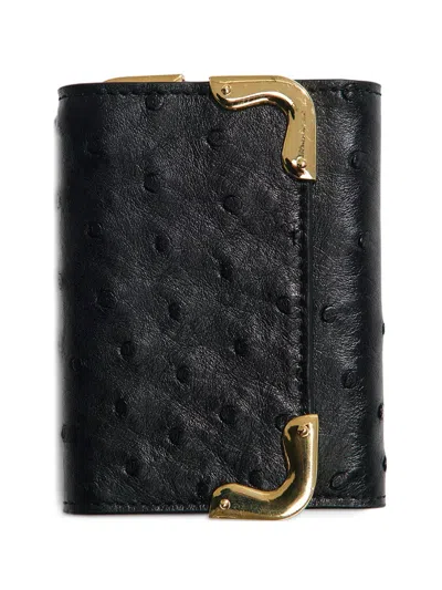 Paly Ostrich-leather Wallet In Red