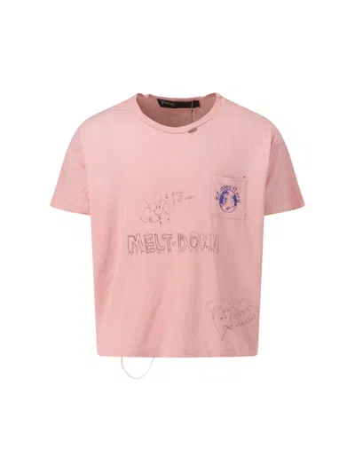 Paly Logo-printed Crewneck T-shirt In Pink
