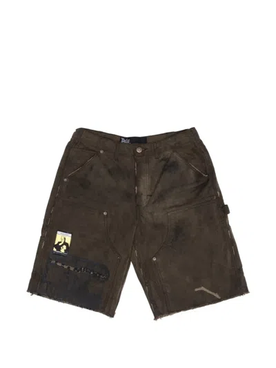Paly Sinned 4 Nothing Distressed Panelled Shorts In Multi