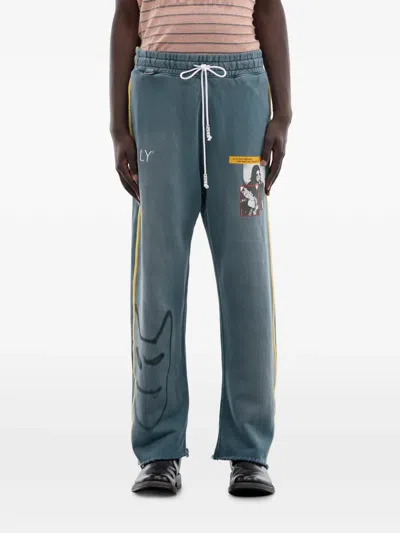 Paly Streetwise Airbrush Track Pants In Blue