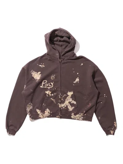 Paly Zip-up Hoodie In Burgundy