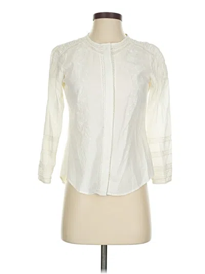 Pre-owned Pam & Gela 3/4 Sleeve Blouse In Ivory