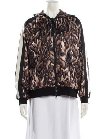 Pre-owned Pam & Gela Animal Print Bomber Jacket In Neutral