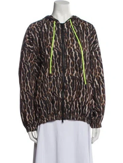 Pre-owned Pam & Gela Animal Print Jacket In Brown