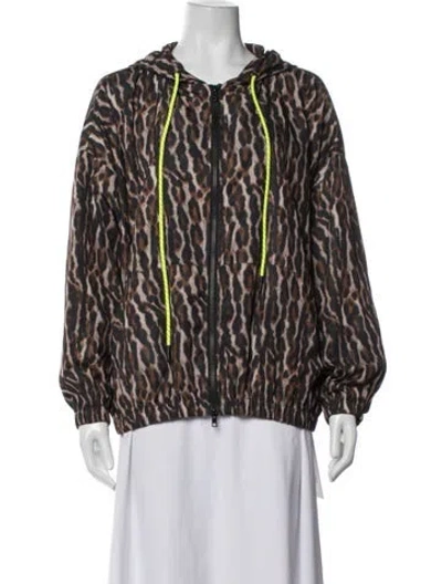 Pre-owned Pam & Gela Animal Print Jacket In Brown