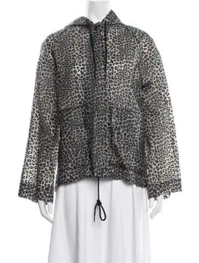 Pre-owned Pam & Gela Animal Print Jacket In Grey
