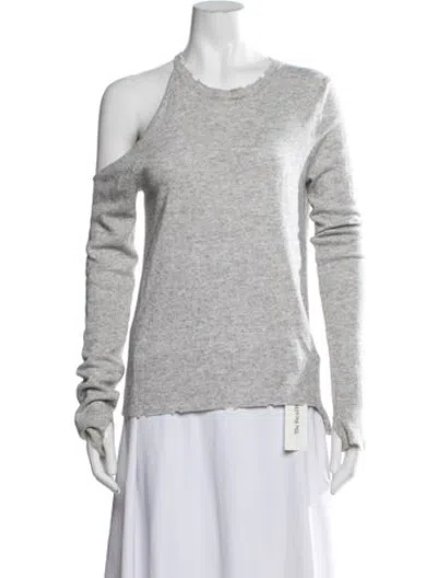 Pre-owned Pam & Gela Asymmetrical Sweater In Grey