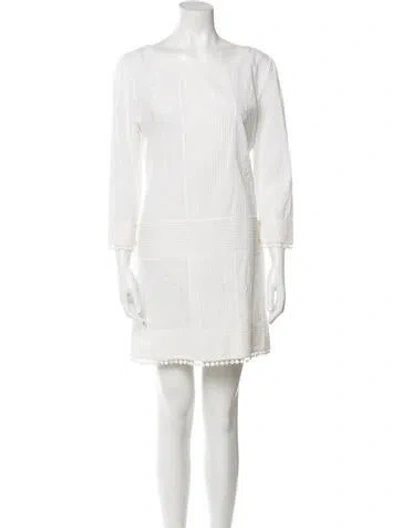 Pre-owned Pam & Gela Bateau Neckline Mini Dress In Neutral