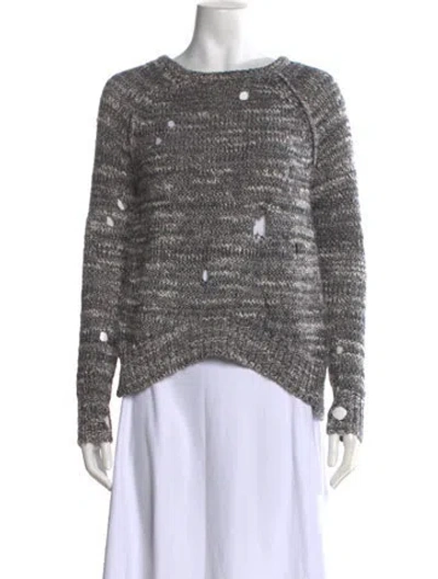 Pre-owned Pam & Gela Bateau Neckline Sweater In Gray