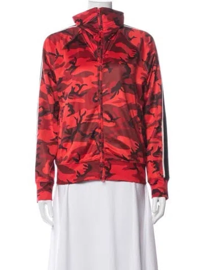 Pre-owned Pam & Gela Camouflage Print Bomber Jacket In Red