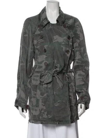Pre-owned Pam & Gela Camouflage Print Jacket In Gray