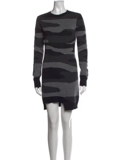Pre-owned Pam & Gela Camouflage Print Mini Dress In Grey