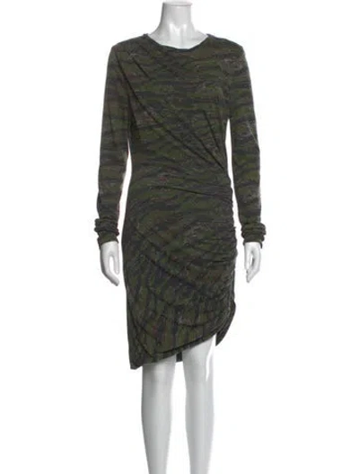 Pre-owned Pam & Gela Camouflage Print Mini Dress W/ Tags In Green