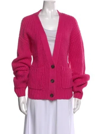 Pre-owned Pam & Gela Cashmere V-neck Sweater In Pink