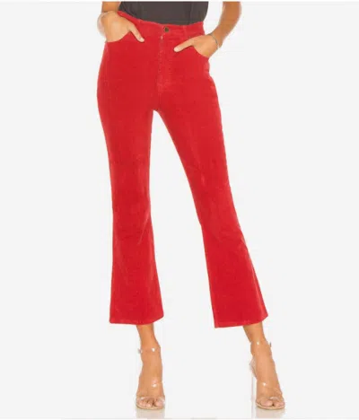 Pam & Gela Corduroy Ankle Flare Pants In Red