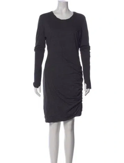 Pre-owned Pam & Gela Crew Neck Knee-length Dress In Gray