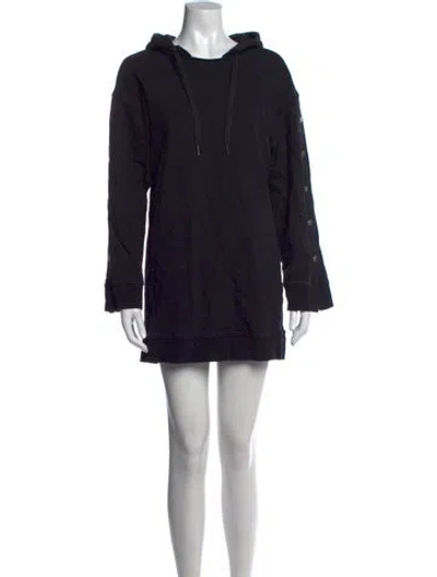 Pre-owned Pam & Gela Crew Neck Mini Dress In Black