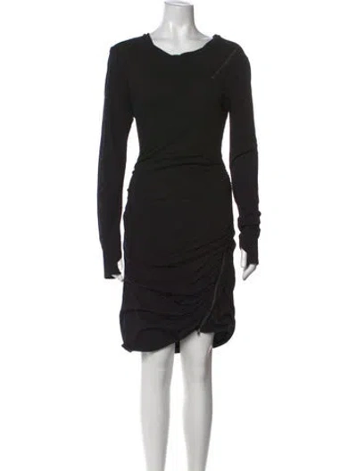 Pre-owned Pam & Gela Crew Neck Mini Dress In Black