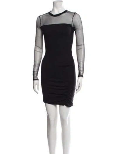Pre-owned Pam & Gela Crew Neck Mini Dress In Blue