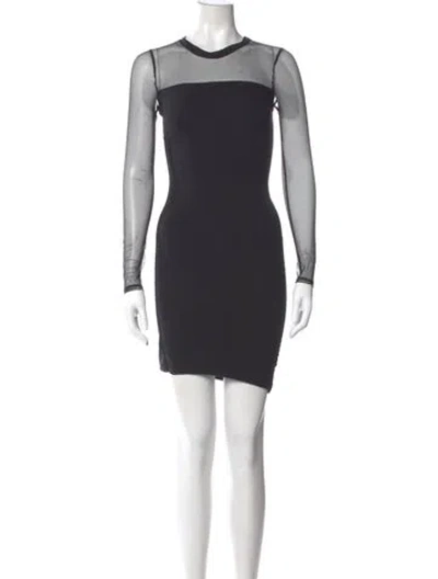Pre-owned Pam & Gela Crew Neck Mini Dress In Gray