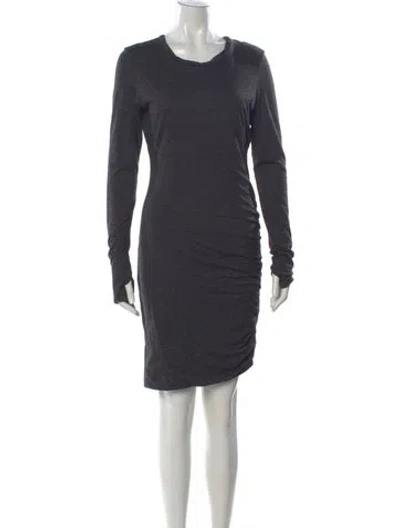 Pre-owned Pam & Gela Crew Neck Mini Dress In Gray