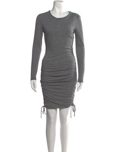 Pre-owned Pam & Gela Crew Neck Mini Dress In Grey