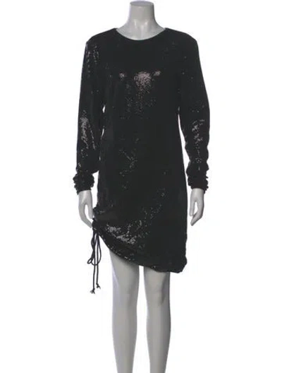 Pre-owned Pam & Gela Crew Neck Mini Dress W/ Tags In Gray