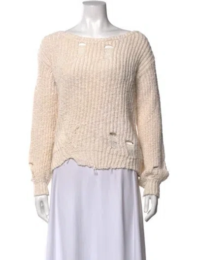 Pre-owned Pam & Gela Crew Neck Sweater In Neutrals