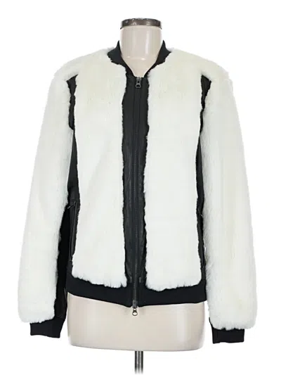 Pre-owned Pam & Gela Faux Fur Jacket In White