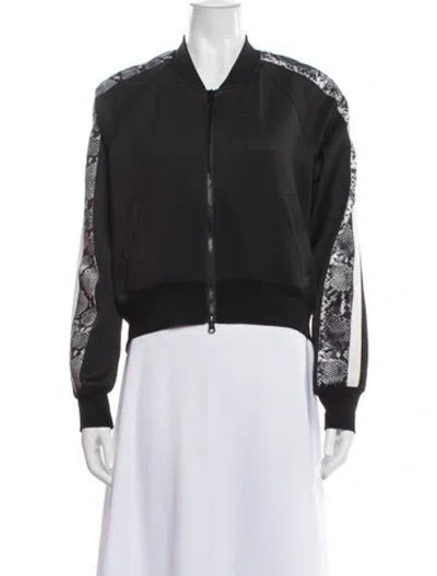 Pre-owned Pam & Gela Graphic Print Bomber Jacket In Black