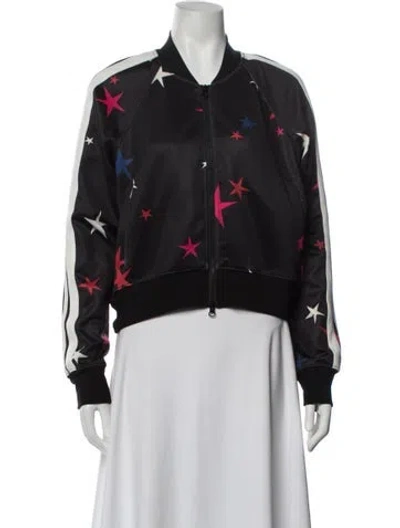 Pre-owned Pam & Gela Graphic Print Bomber Jacket In Blue