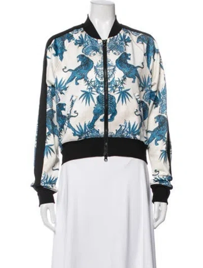 Pre-owned Pam & Gela Graphic Print Bomber Jacket In Neutrals