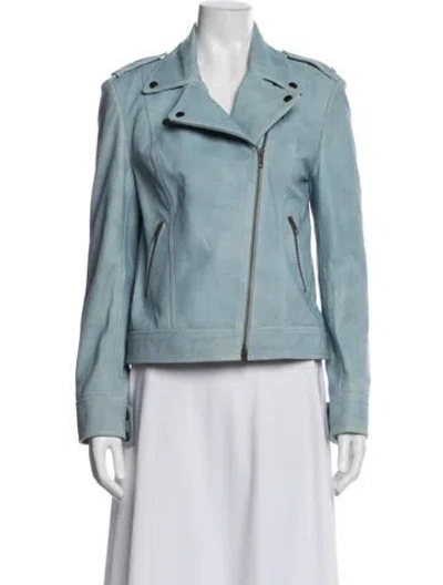 Pre-owned Pam & Gela Hemp Biker Jacket In Blue