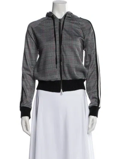 Pre-owned Pam & Gela Houndstooth Print Jacket In Black