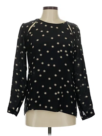 Pre-owned Pam & Gela Long Sleeve Blouse In Black