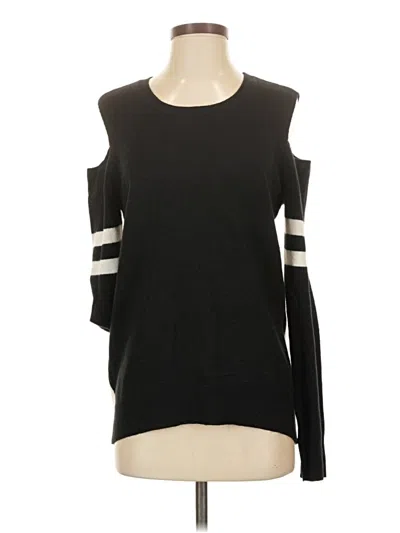 Pre-owned Pam & Gela Long Sleeve Top Black Cold Shoulder Neckline Tops