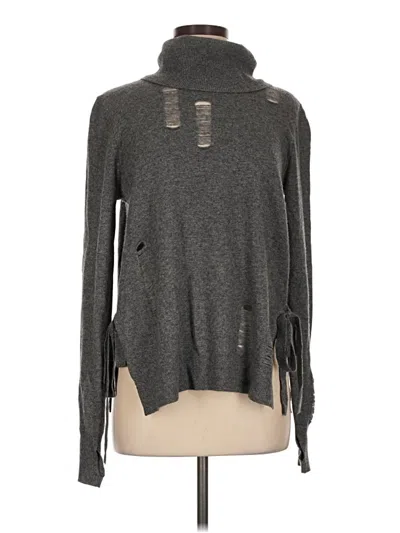Pre-owned Pam & Gela Long Sleeve Top Gray Turtleneck Tops