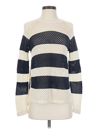 Pre-owned Pam & Gela Long Sleeve Top Ivory Boatneck Tops