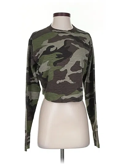 Pre-owned Pam & Gela Long Sleeve T-shirt In Green