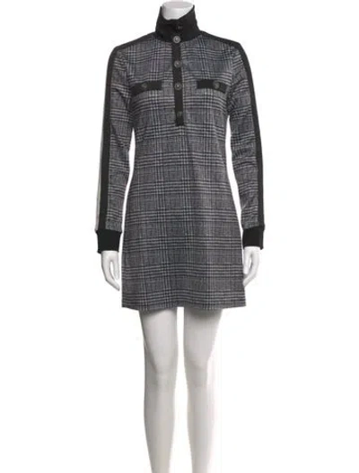 Pre-owned Pam & Gela Mock Neck Mini Dress In Black