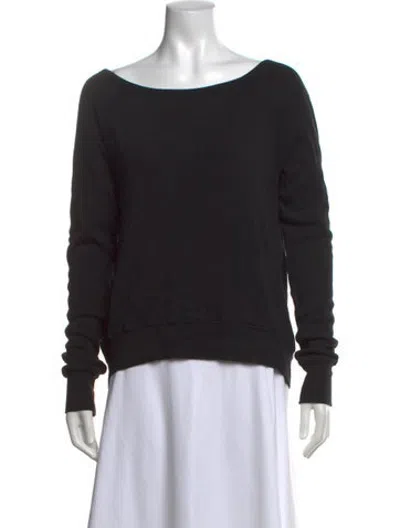 Pre-owned Pam & Gela Off-the-shoulder Sweater In Black
