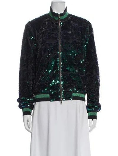 Pre-owned Pam & Gela Patterned Bomber Jacket