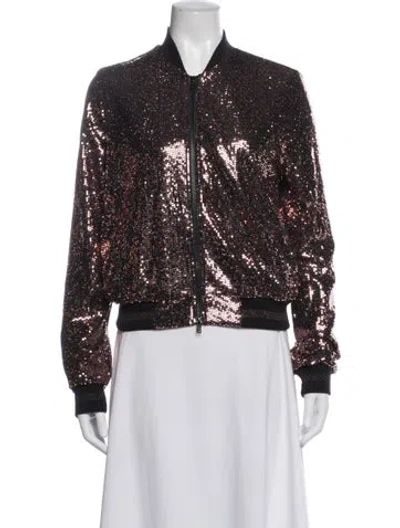 Pre-owned Pam & Gela Patterned Bomber Jacket In Pink