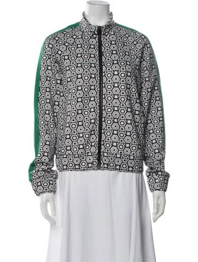 Pre-owned Pam & Gela Patterned Jacket In White