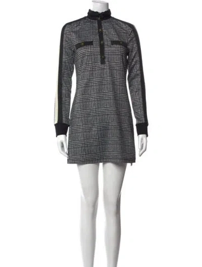 Pre-owned Pam & Gela Plaid Print Mini Dress In Black