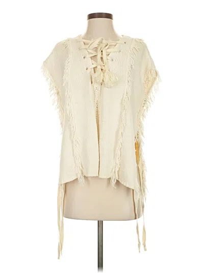 Pre-owned Pam & Gela Poncho In White