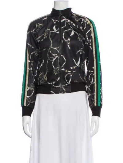 Pre-owned Pam & Gela Printed Bomber Jacket In Black