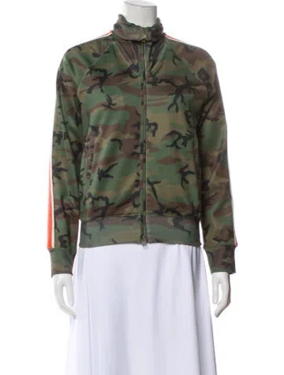 Pre-owned Pam & Gela Printed Bomber Jacket In Green