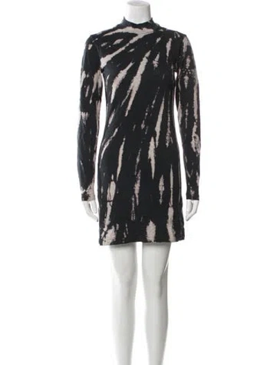 Pre-owned Pam & Gela Printed Mini Dress In Black