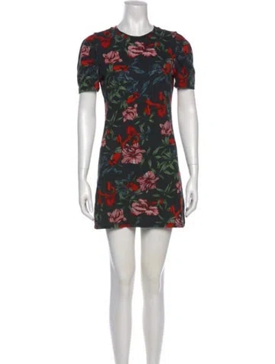 Pre-owned Pam & Gela Printed Mini Dress In Black